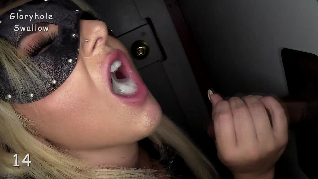 Gloryhole Swallow – Bailey Masked Blonde Chick 1st Visit Porn Video