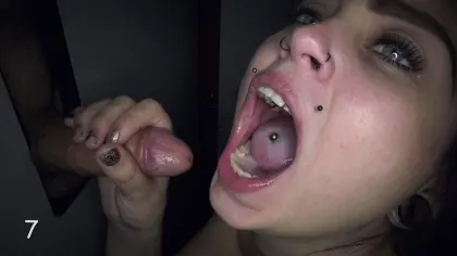 Gloryhole Swallow – Sasha Gives One Of The Sloppiest Blowjobs With Saliva And Cum Everywhere 1st Visit Porn Video
