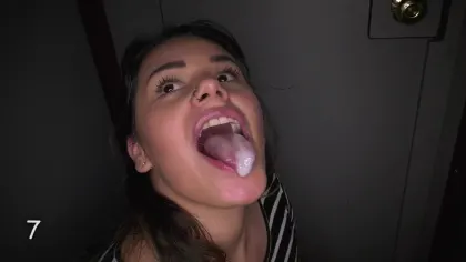 Gloryhole Swallow – Nina 1st Visit