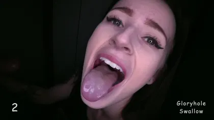 Gloryhole Swallow – Fay 23 Cumshots Compilation From 2 Visits Porn Video